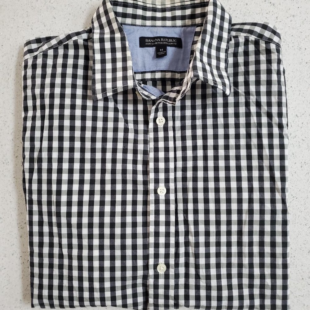 Banana Republic Soft Wash Tailored Slim Fit Long Sleeve Button Down Shirt | Sz M